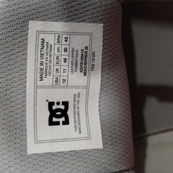 Size 12 DC Gray and Red Low-Top Sneakers Suede - Picture 3 of 4